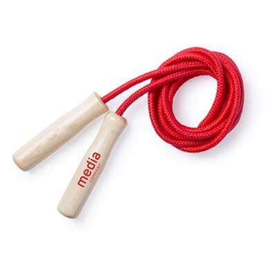 Skipping rope with wooden handles